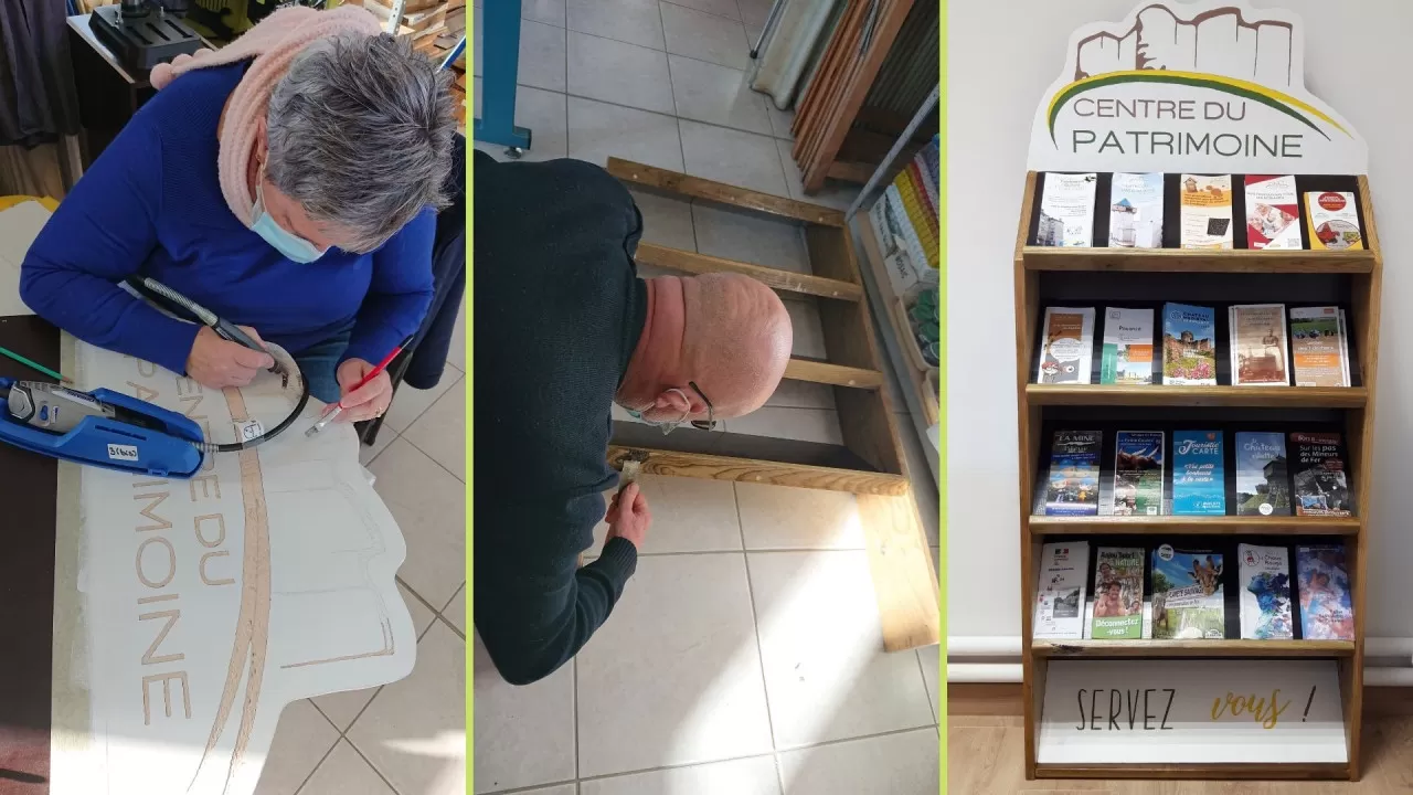 Un présentoir pour l'association