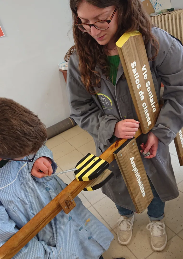 création d’une signalétique en bois avec la classe extraordinaire de Orveau , image 4