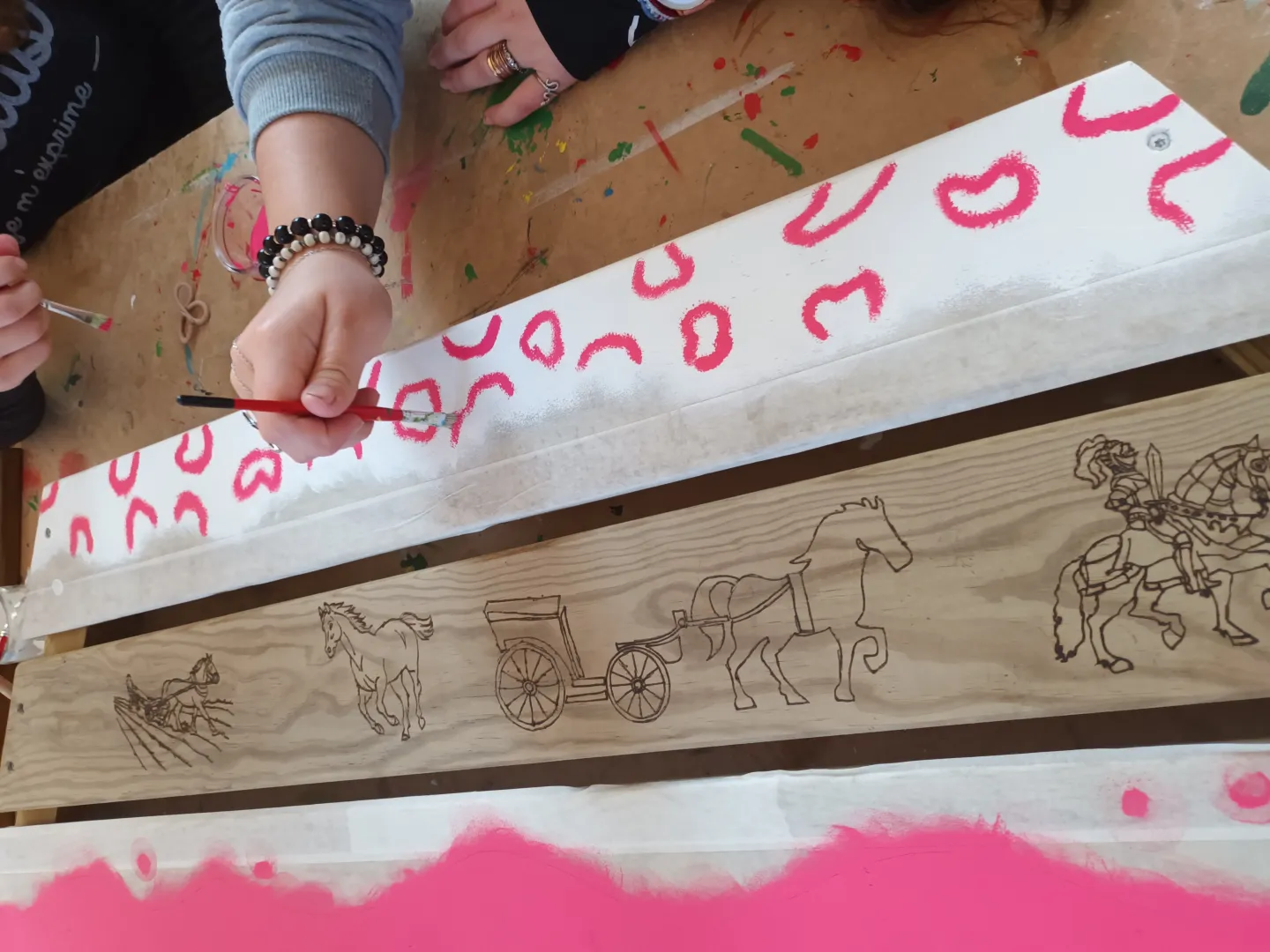 Création d'un banc hexagonale par la MFR hippique de Pouancé, image 5